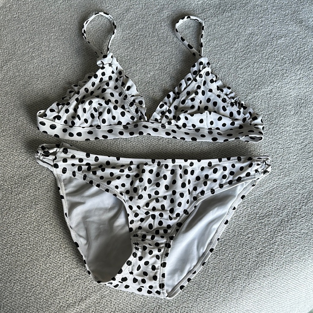 White Polka Dot Bikini Set